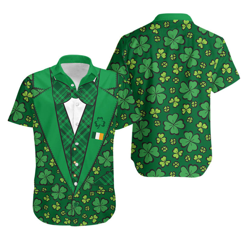 St Patrick's Day- Hawaiian Shirt Suit Four Leaves Clover Style LT6 - Wonder Print Shop