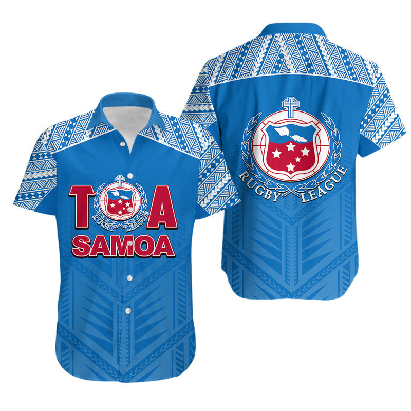 Toa Samoa Rugby Hawaiian Shirt Blue Sky Jersey 2022 LT6 - Wonder Print Shop