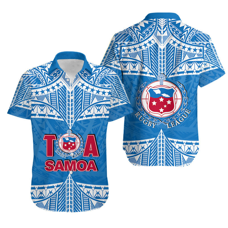 Toa Samoa Rugby Hawaiian Shirt Blue Sky LT6 - Wonder Print Shop