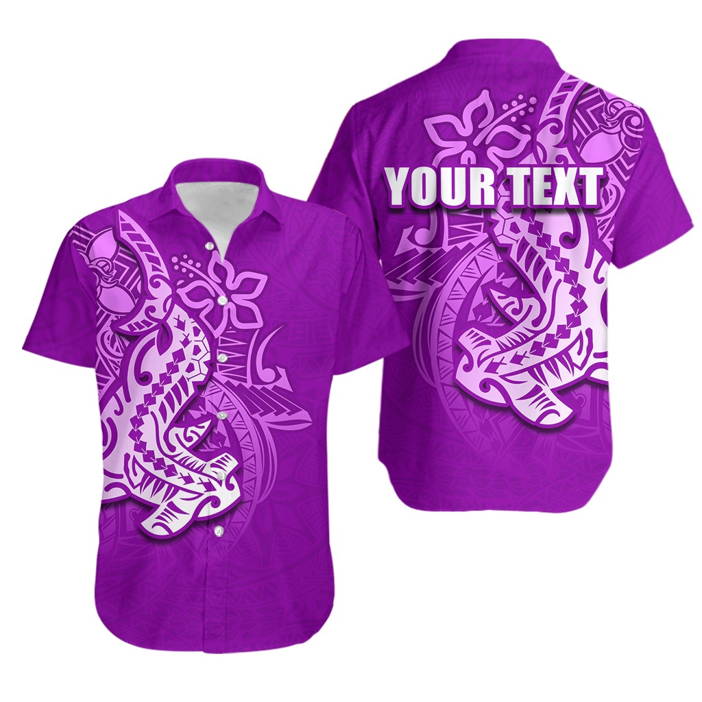 (Custom Personalised) Hammerhead shark Hawaiian Shirt Polynesian Purple Style LT6 - Wonder Print Shop