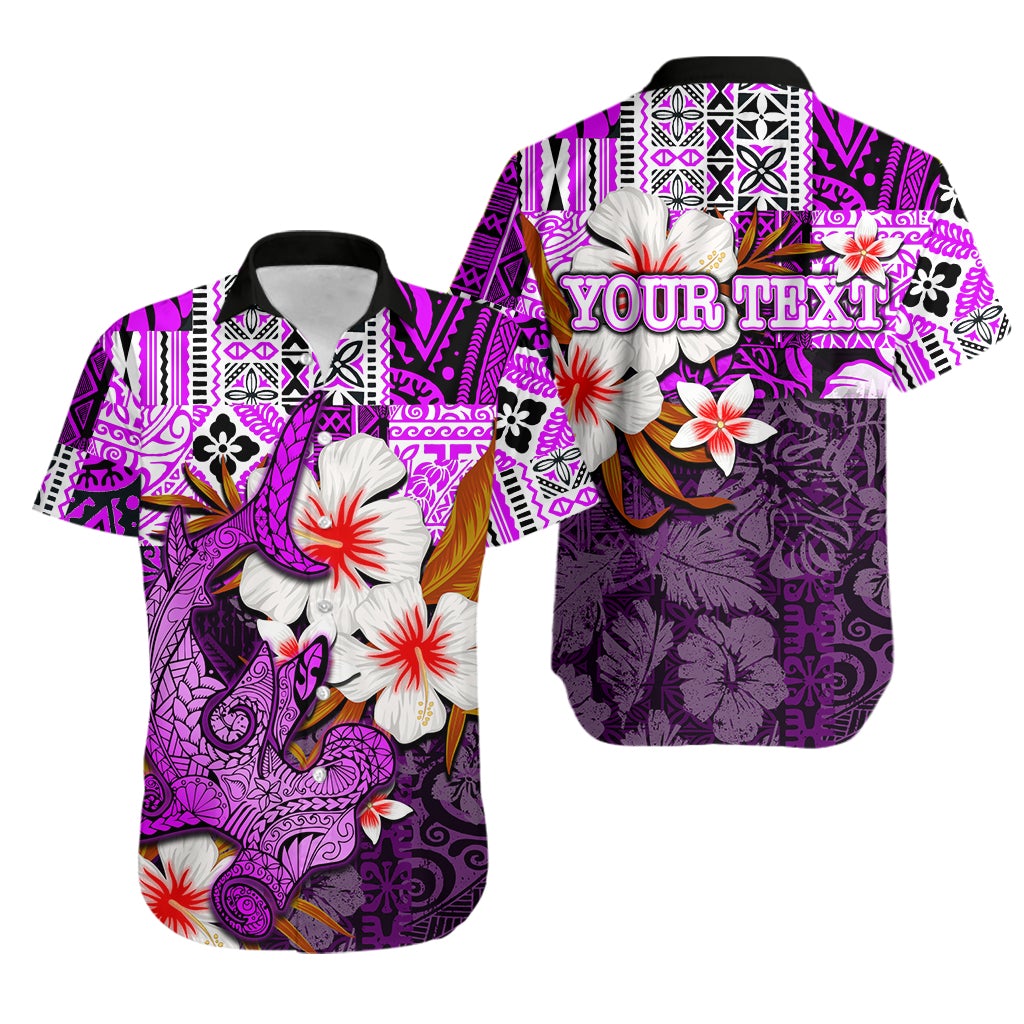 (Custom Personalised) Hammerhead shark Hawaiian Shirt Hawaii Style Purple LT6 - Wonder Print Shop