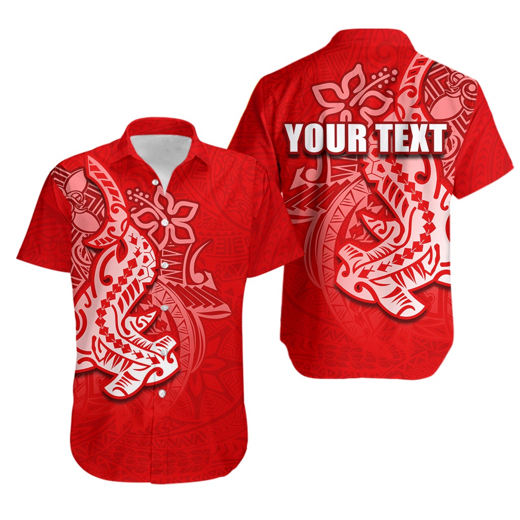 (Custom Personalised) Hammerhead shark Hawaiian Shirt Polynesian Red Style LT6 - Wonder Print Shop