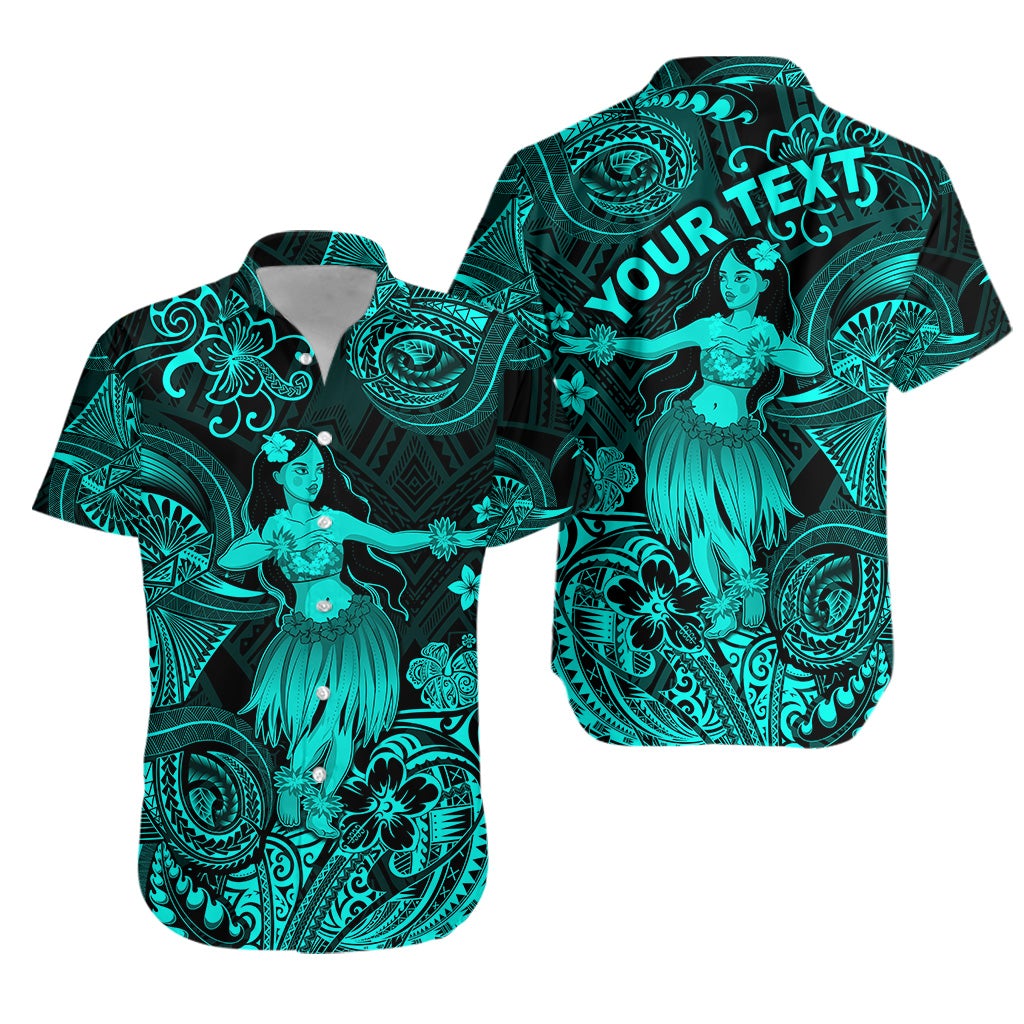 (Custom Personalised) Hawaii Hula Girl Polynesian Hawaiian Shirt Unique Style - Turquoise LT8 - Wonder Print Shop