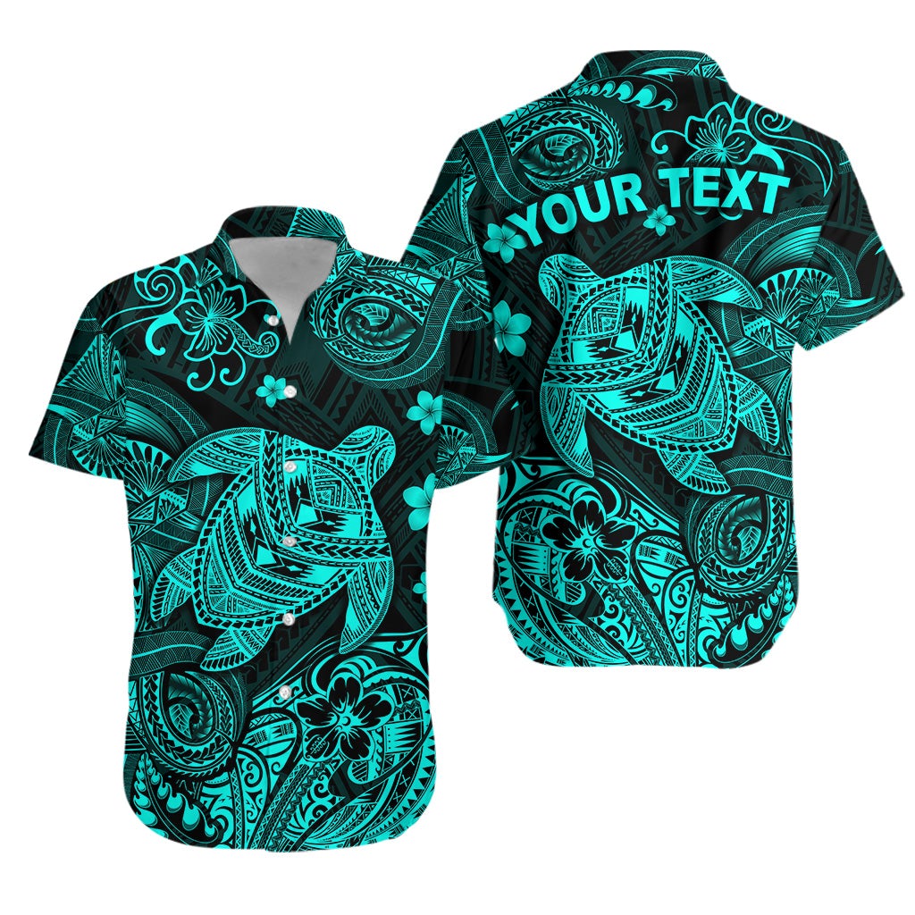 (Custom Personalised) Hawaii Turtle Polynesian Hawaiian Shirt Plumeria Flower Unique Style - Turquoise LT8 - Wonder Print Shop