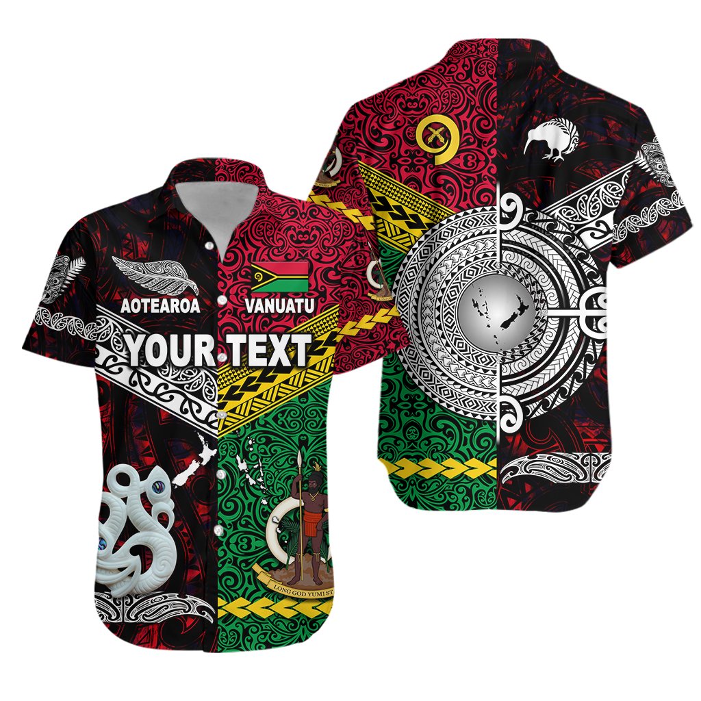 (Custom Personalised) Vanuatu And New Zealand Hawaiian Shirt Together - Red LT8 - Wonder Print Shop