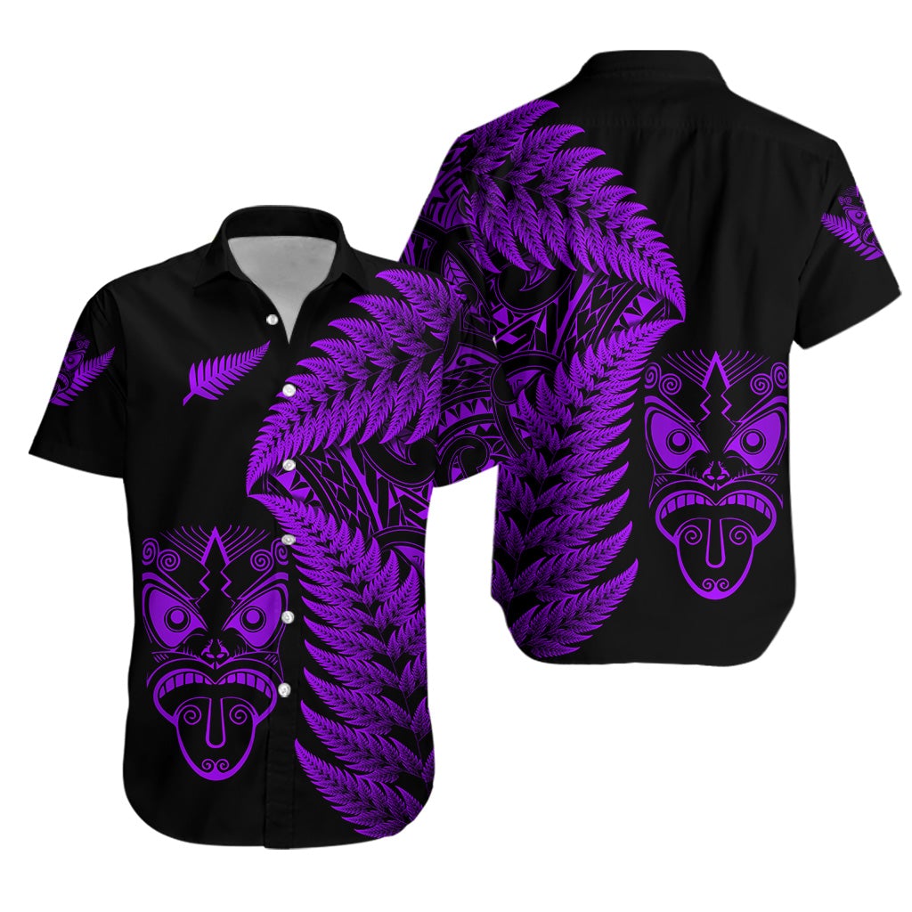 New Zealand Haka Rugby Maori Hawaiian Shirt Silver Fern Vibes Purple LT8 - Wonder Print Shop