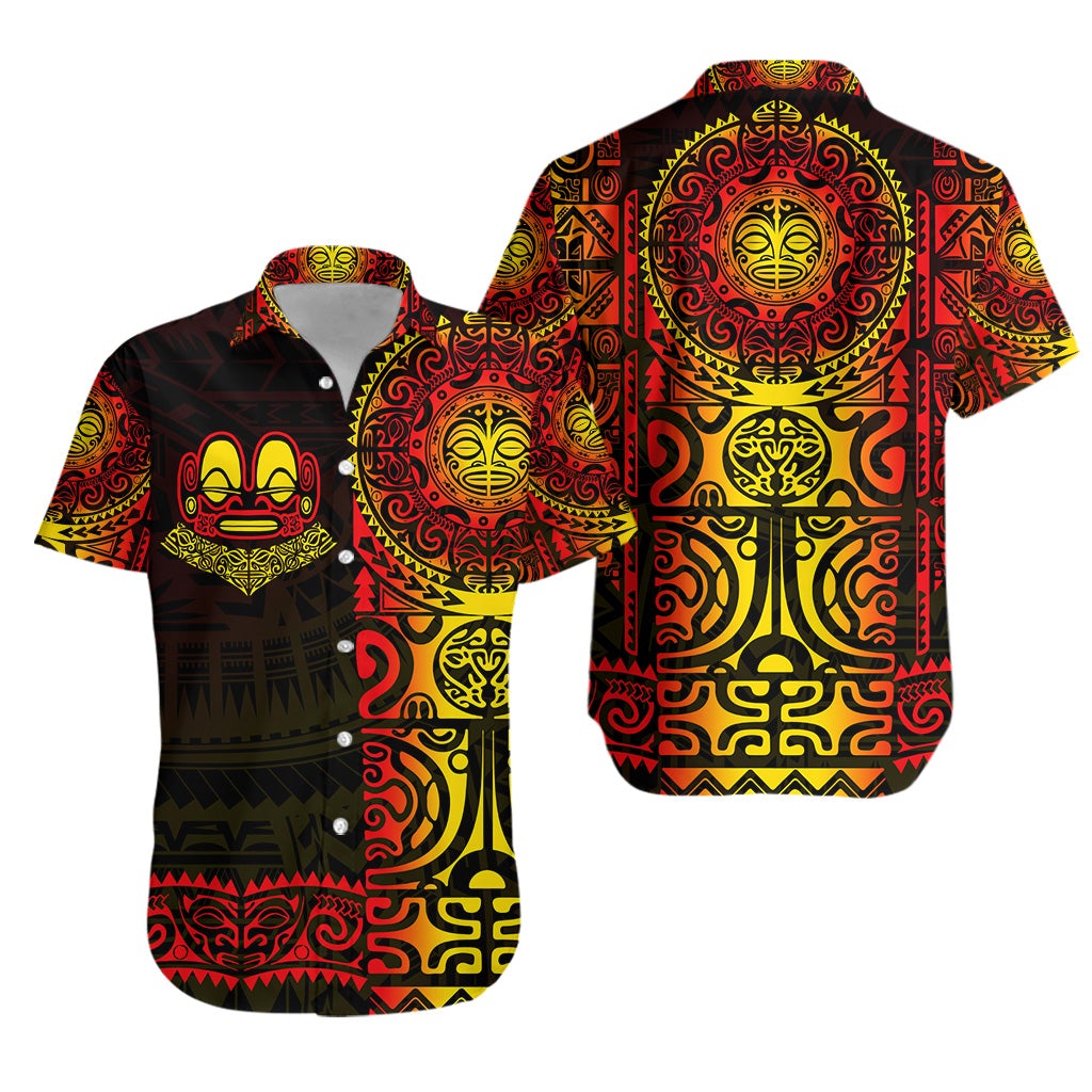 Marquesas Islands Hawaiian Shirt Marquesan Tattoo Unique Style - Gradient Red LT8 - Wonder Print Shop