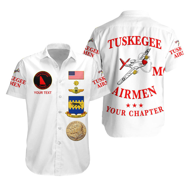 (Custom Personalised) Tuskegee Airmen Motorcycle Club Hawaiian Shirt The White Tails Simple Style - White LT8 - Wonder Print Shop