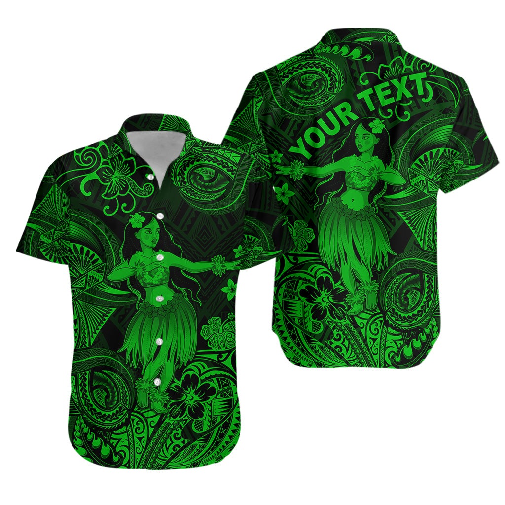 (Custom Personalised) Hawaii Hula Girl Polynesian Hawaiian Shirt Unique Style - Green LT8 - Wonder Print Shop