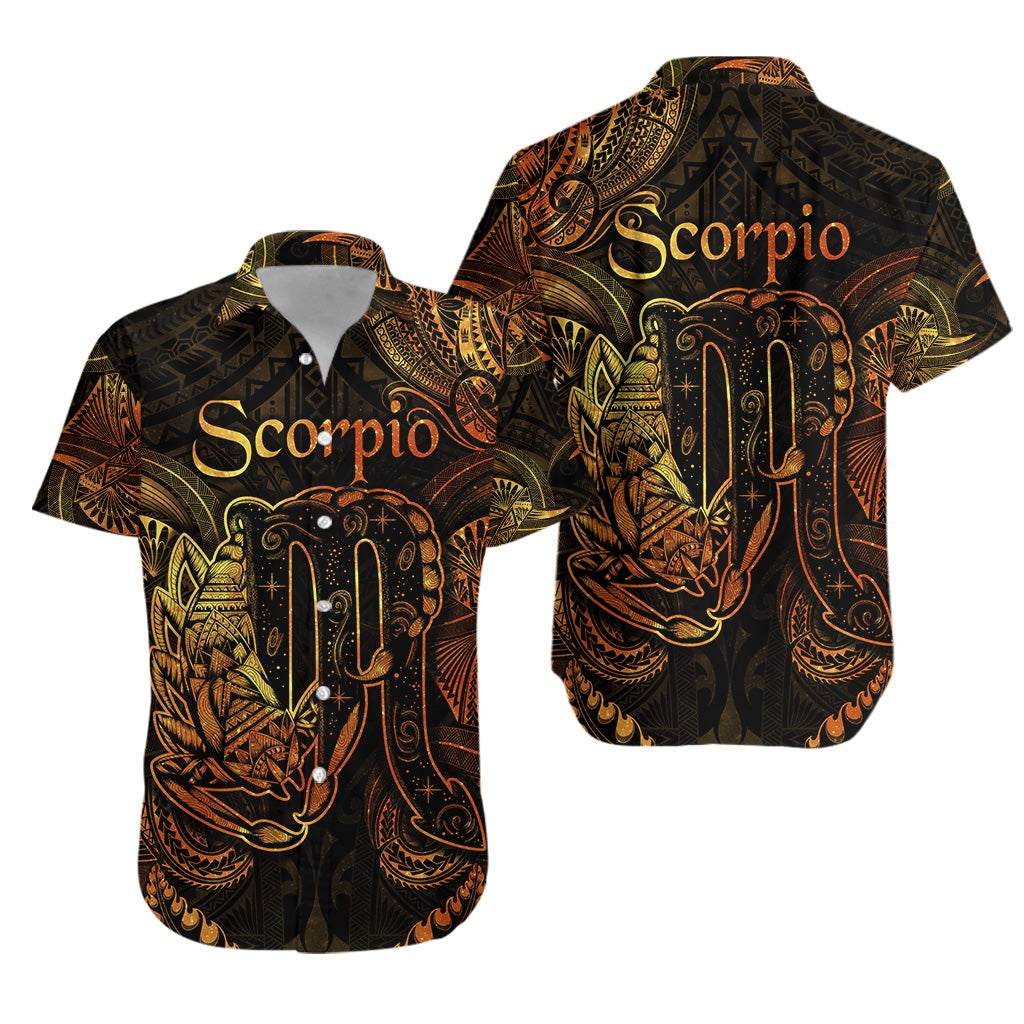 Scorpio Zodiac Polynesian Hawaiian Shirt Unique Style Gold LT8 - Wonder Print Shop