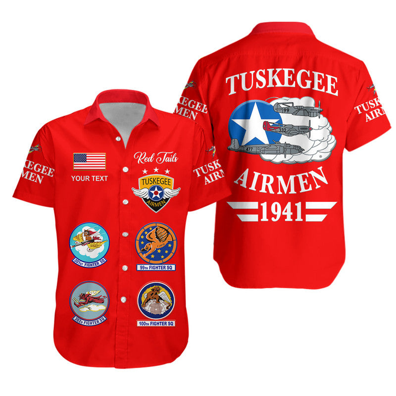 (Custom Personalised) Tuskegee Airmen Hawaiian Shirt The Red Tails Simple Style - Red LT8 - Wonder Print Shop