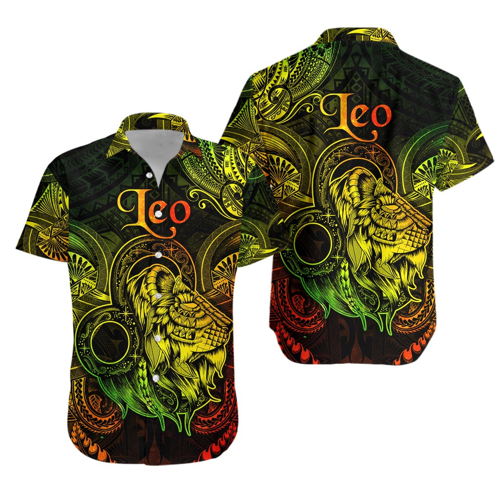 Leo Zodiac Polynesian Hawaiian Shirt Unique Style - Reggae LT8 - Wonder Print Shop