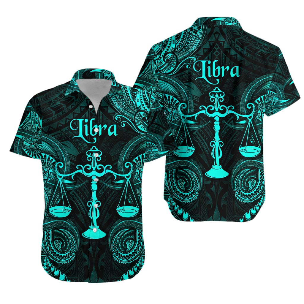 Libra Zodiac Polynesian Hawaiian Shirt Unique Style - Turquoise LT8 - Wonder Print Shop