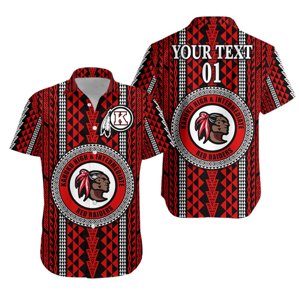 (Custom Personalised) Hawaii Kahuku School Hawaiian Shirt Red Raiders Simple Style LT8 - Wonder Print Shop