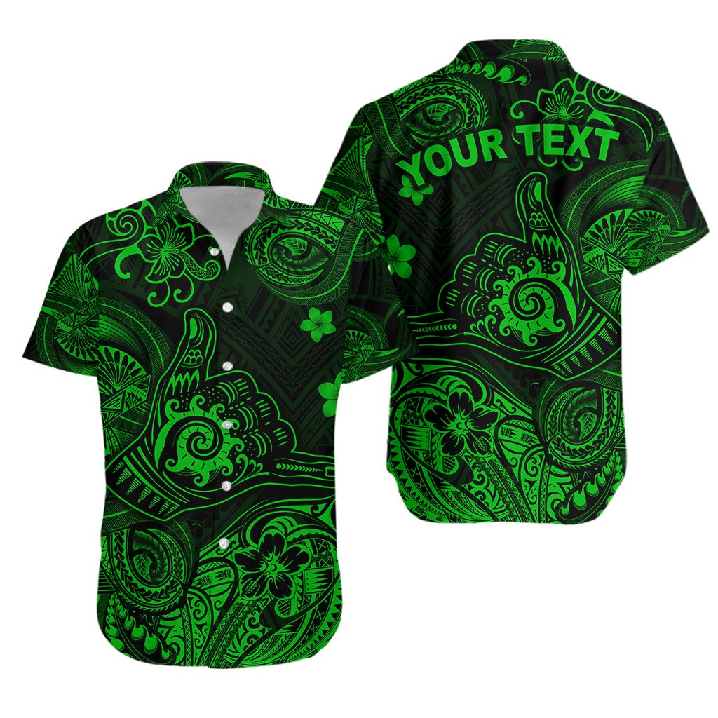 (Custom Personalised) Hawaii Shaka Polynesian Hawaiian Shirt Unique Style - Green LT8 - Wonder Print Shop