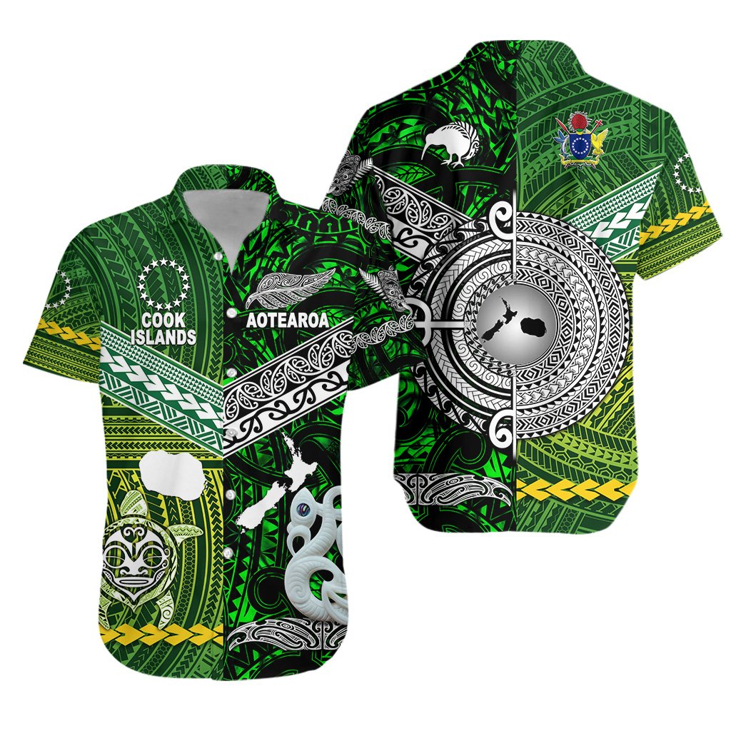 New Zealand Maori Aotearoa Hawaiian Shirt Cook Islands Together Green LT8 - Wonder Print Shop