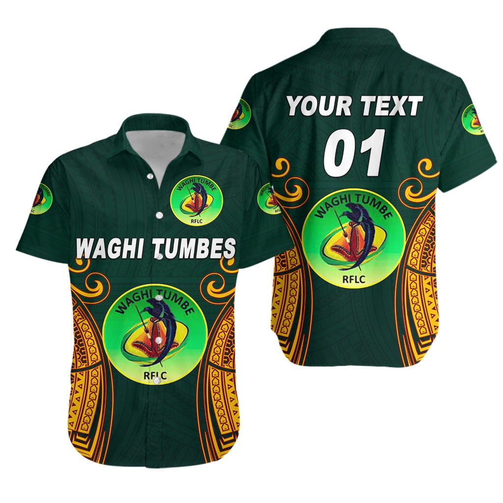 (Custom Personalised) Papua New Guinea Waghi Tumbes Hawaiian Shirt Rugby - Green, Custom Text And Number LT8 - Wonder Print Shop