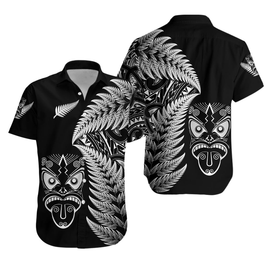 New Zealand Haka Rugby Maori Hawaiian Shirt Silver Fern Vibes Black LT8 - Wonder Print Shop