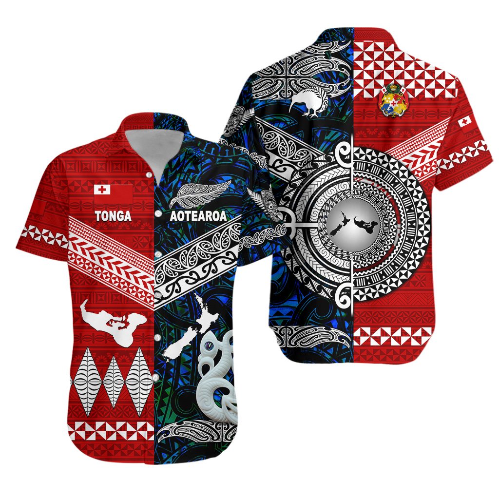 New Zealand Maori Aotearoa Tonga Polynesian Together Hawaiian Shirt Blue LT8 - Wonder Print Shop