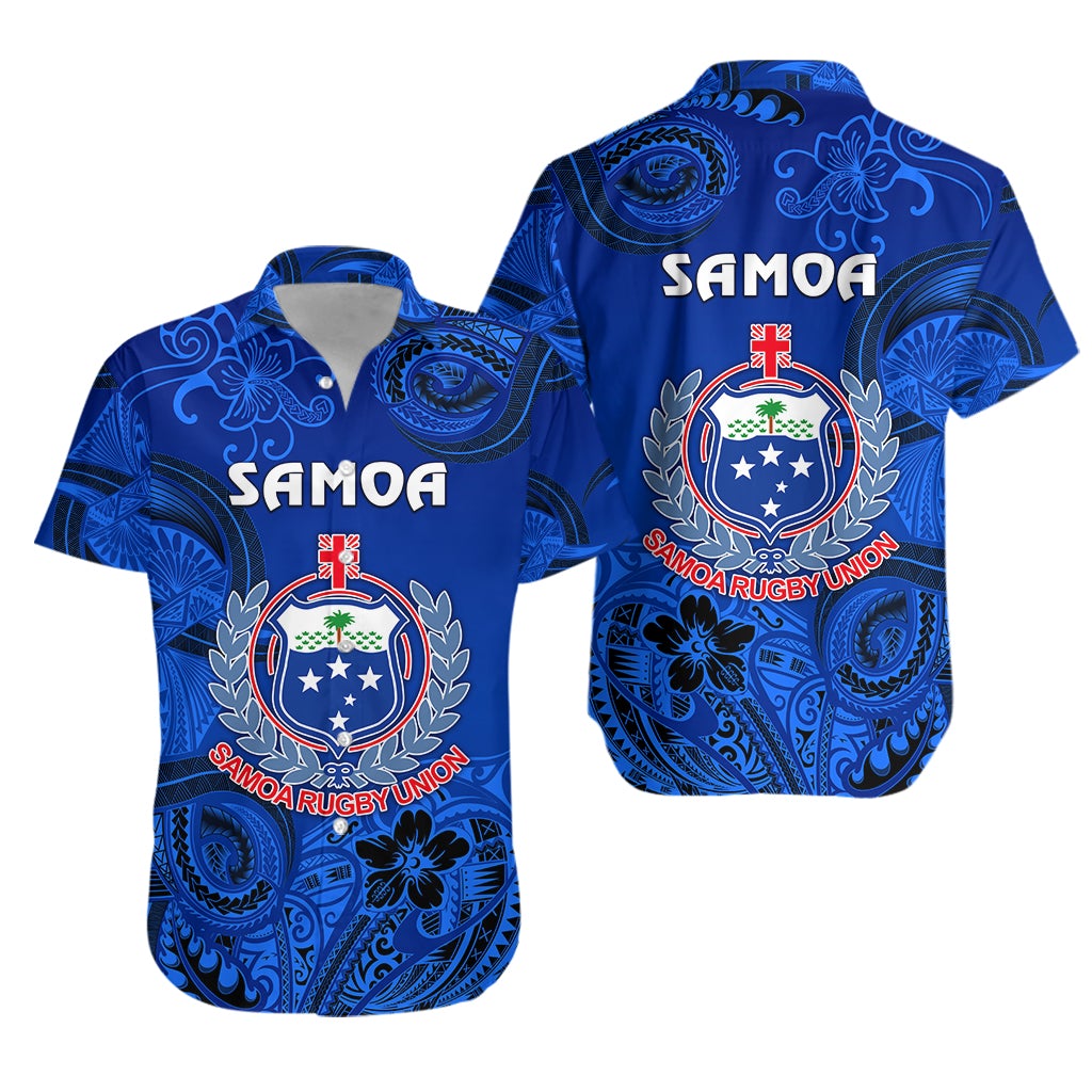 Samoa Manu Hawaiian Shirt Rugby Unique Style Full Blue LT8 - Wonder Print Shop