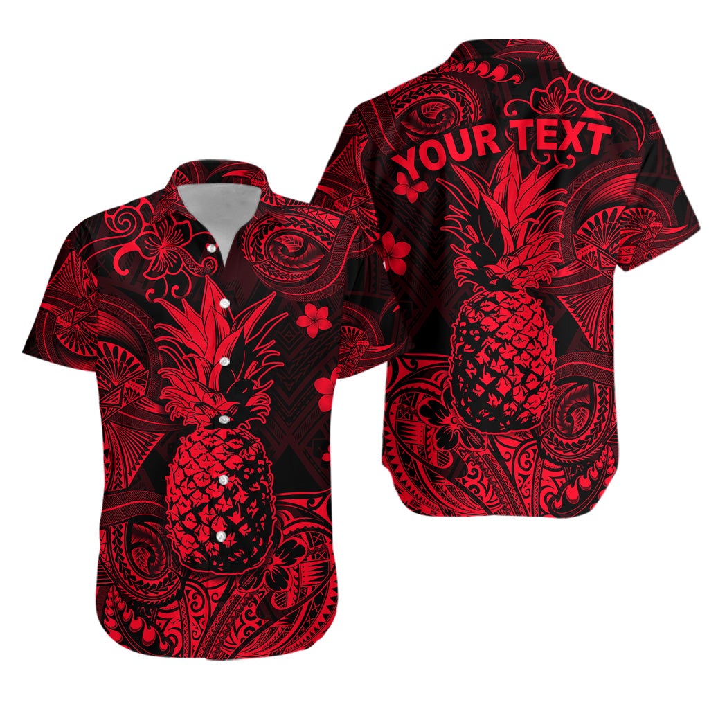 (Custom Personalised) Hawaii Pineapple Polynesian Hawaiian Shirt Unique Style - Red LT8 - Wonder Print Shop