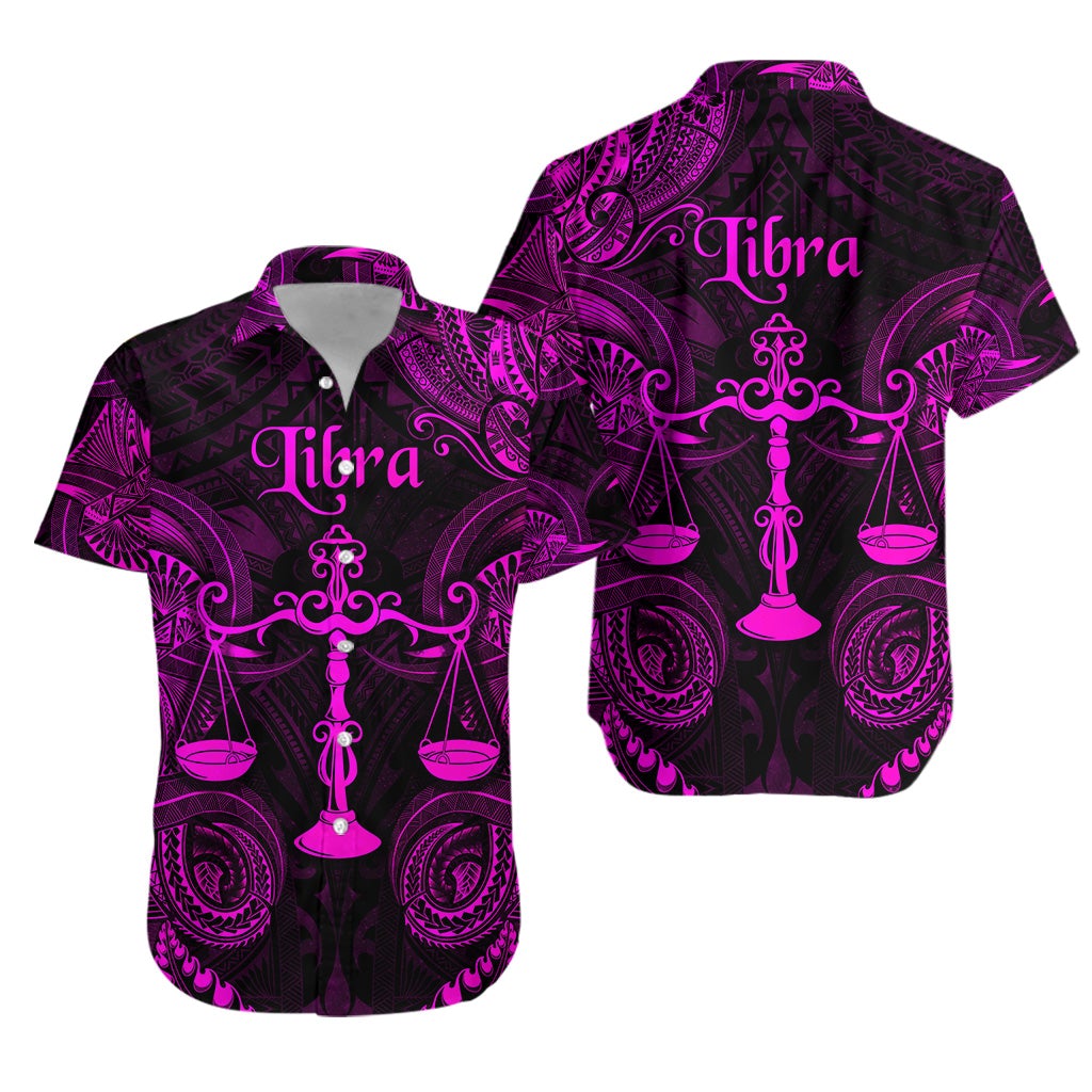 Libra Zodiac Polynesian Hawaiian Shirt Unique Style - Pink LT8 - Wonder Print Shop