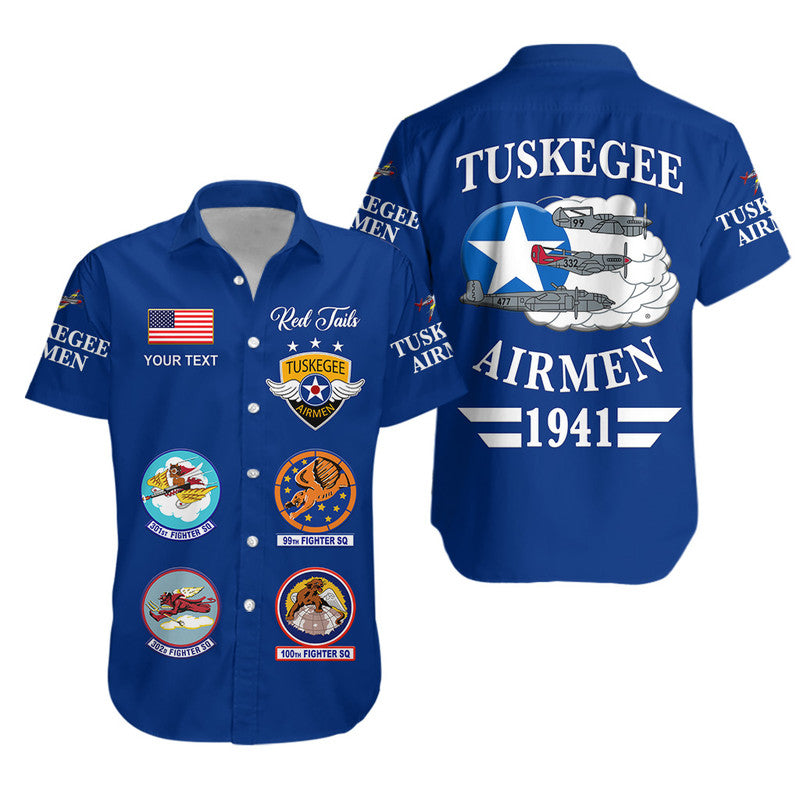 (Custom Personalised) Tuskegee Airmen Hawaiian Shirt The Blue Tails Simple Style - Blue LT8 - Wonder Print Shop