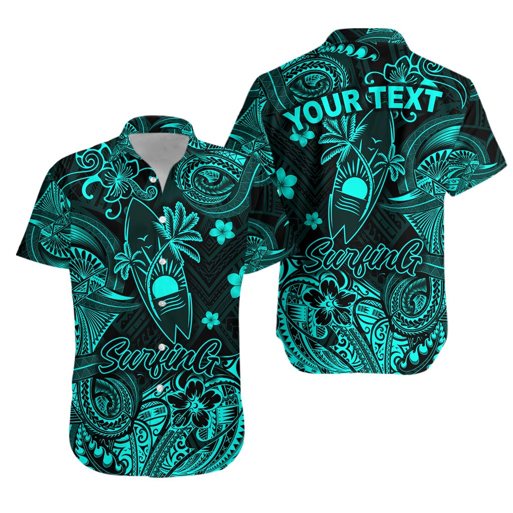 (Custom Personalised) Hawaii Surfing Polynesian Hawaiian Shirt Unique Style - Turquoise LT8 - Wonder Print Shop