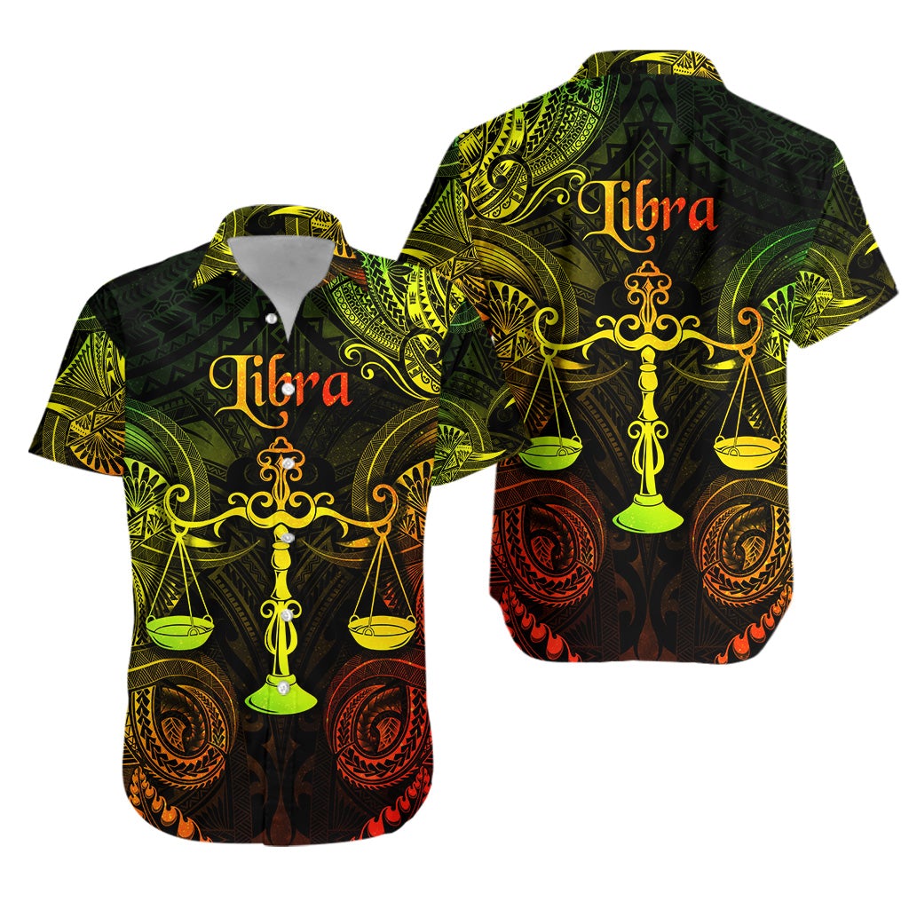 Libra Zodiac Polynesian Hawaiian Shirt Unique Style - Reggae LT8 - Wonder Print Shop