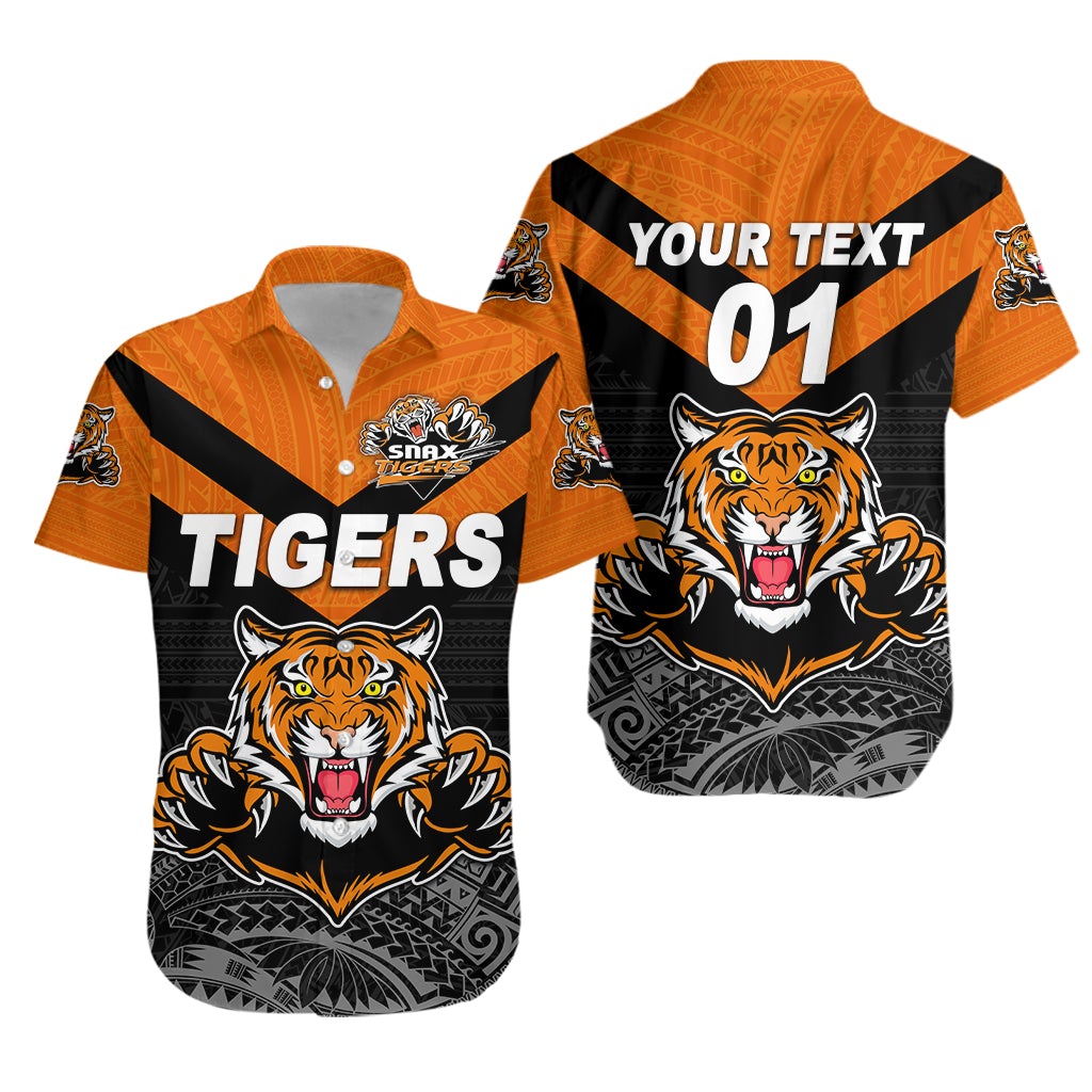 (Custom Personalised) Papua New Guinea Lae Snax Tigers Hawaiian Shirt Rugby Original Style - Black, Custom Text And Number LT8 - Wonder Print Shop