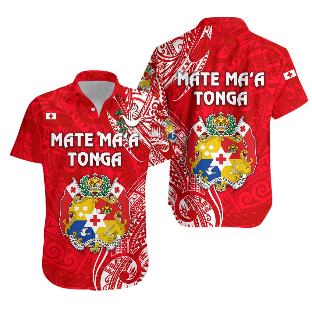 Tonga Coat Of Arms Hawaiian Shirt Simple Vibes Bright Red LT8 - Wonder Print Shop