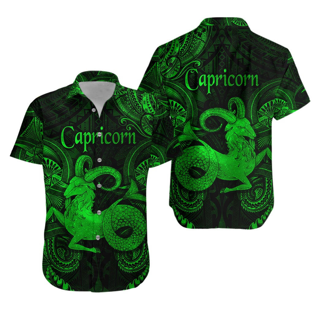 Capricorn Zodiac Polynesian Hawaiian Shirt Unique Style - Green LT8 - Wonder Print Shop