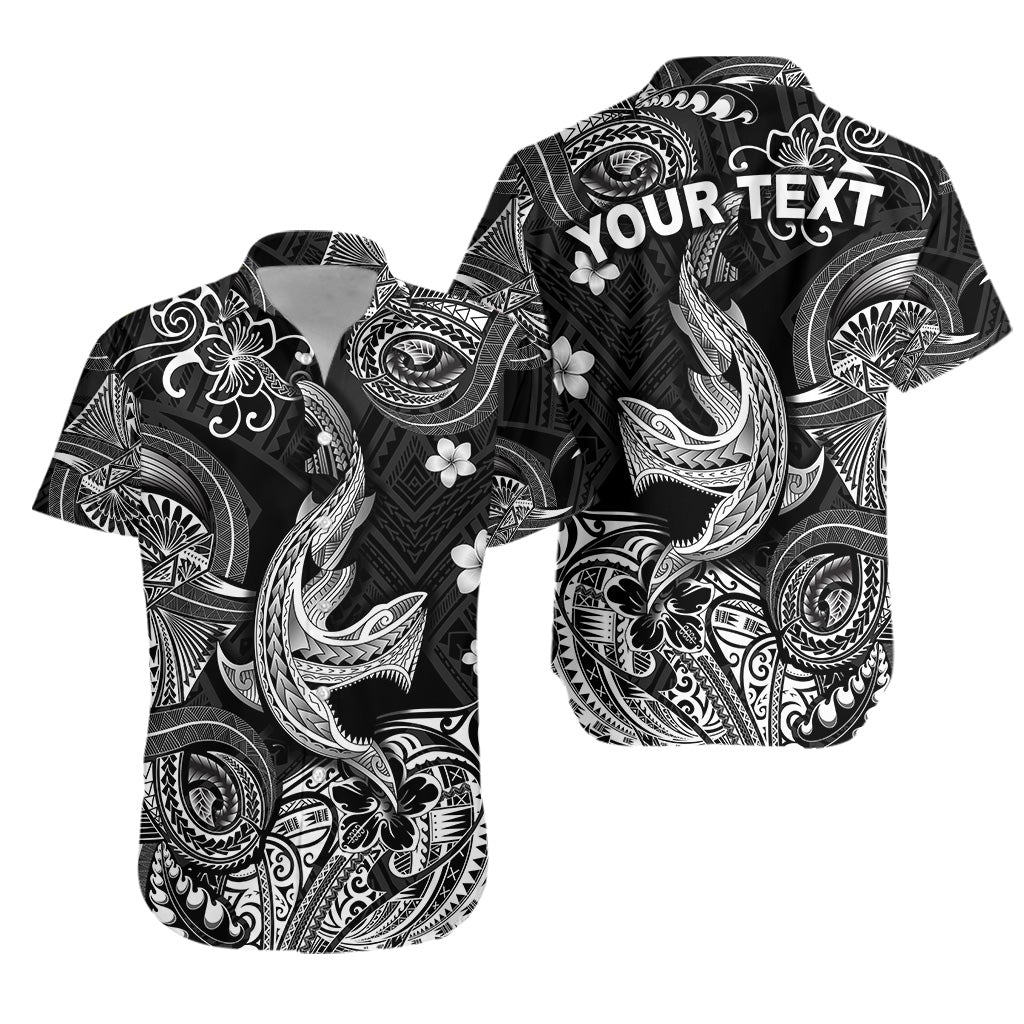 (Custom Personalised) Hawaii Angry Shark Polynesian Hawaiian Shirt Unique Style - Black LT8 - Wonder Print Shop