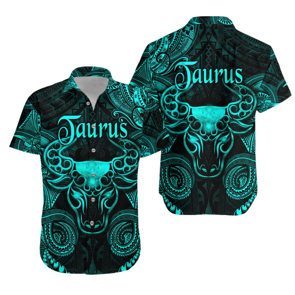 Taurus Zodiac Polynesian Hawaiian Shirt Unique Style Turquoise LT8 - Wonder Print Shop