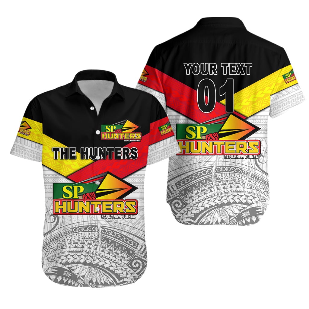 (Custom Personalised) Papua New Guinea SP Hunters Hawaiian Shirt Rugby Original Style - White, Custom Text And Number LT8 - Wonder Print Shop