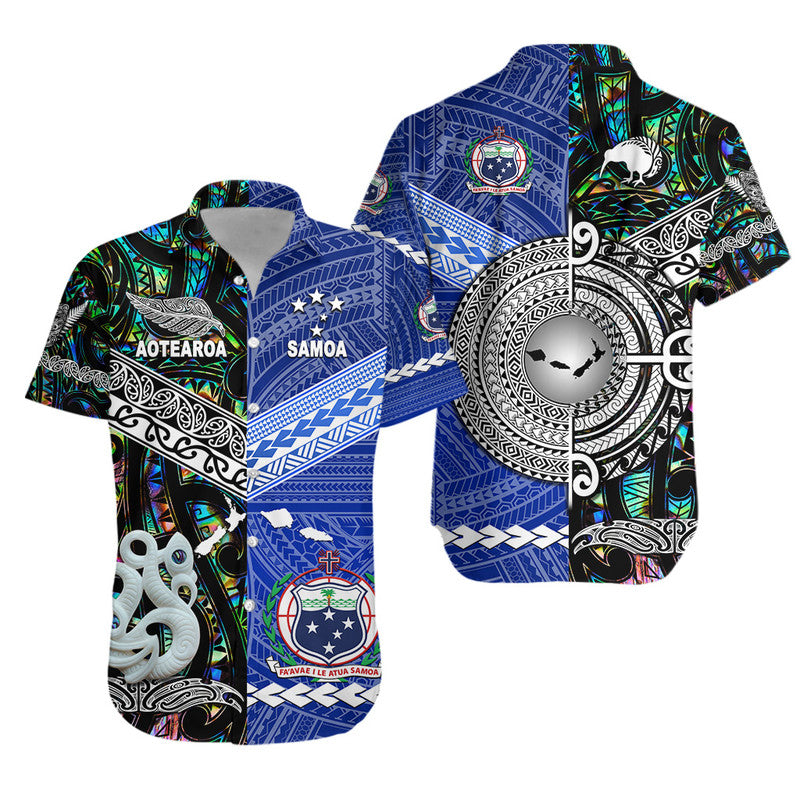 Samoa and New Zealand Hawaiian Shirt Together Paua Shell LT8 - Wonder Print Shop