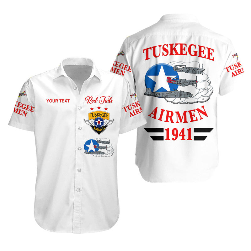 (Custom Personalised) Tuskegee Airmen Hawaiian Shirt The White Tails Simplified Vibes - White LT8 - Wonder Print Shop