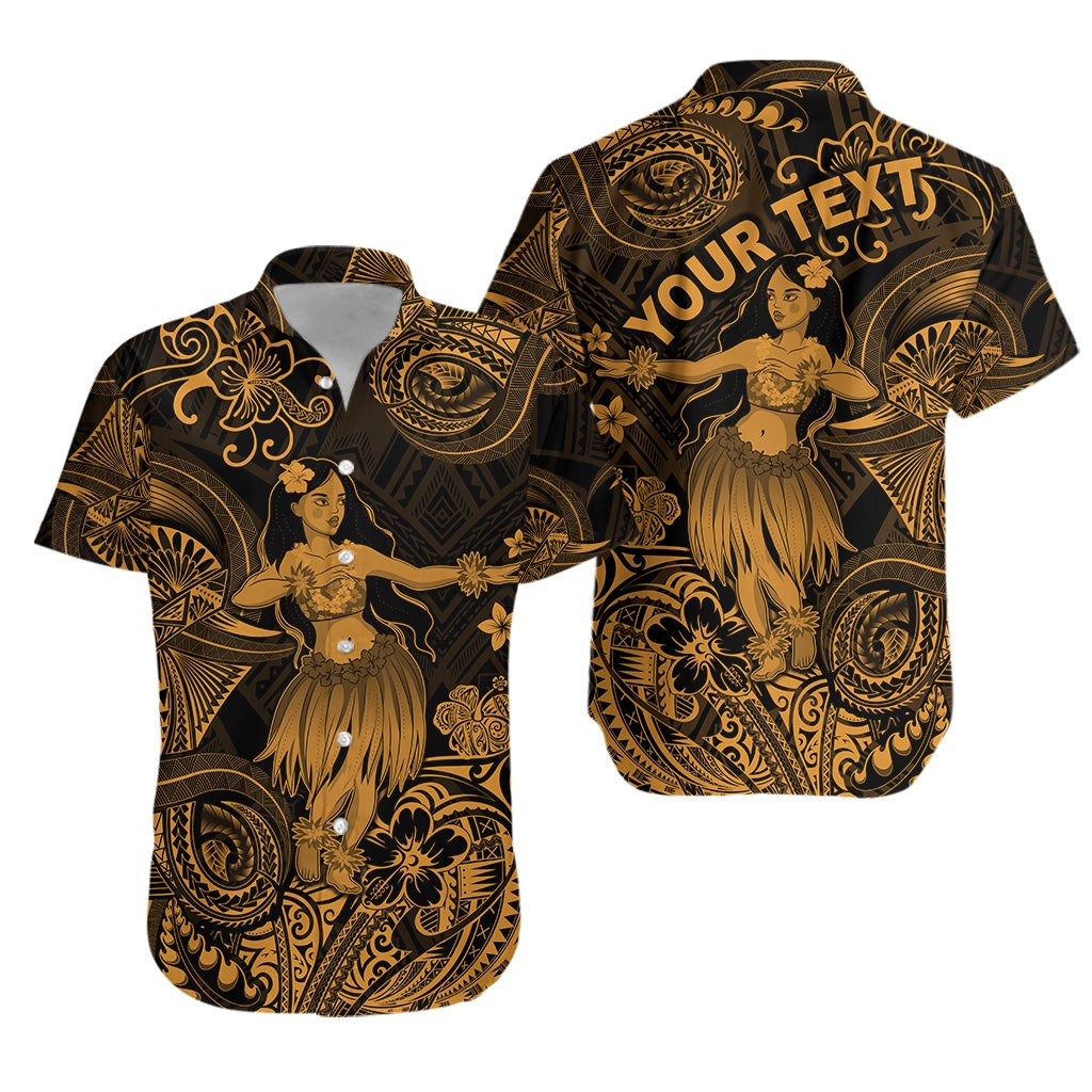 (Custom Personalised) Hawaii Hula Girl Polynesian Hawaiian Shirt Unique Style - Gold LT8 - Wonder Print Shop