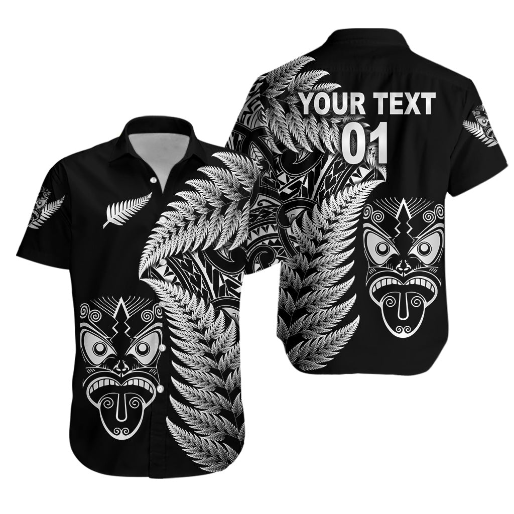 Custom Personalised New Zealand Haka Rugby Maori Hawaiian Shirt Silver Fern Vibes - Black LT8 - Wonder Print Shop