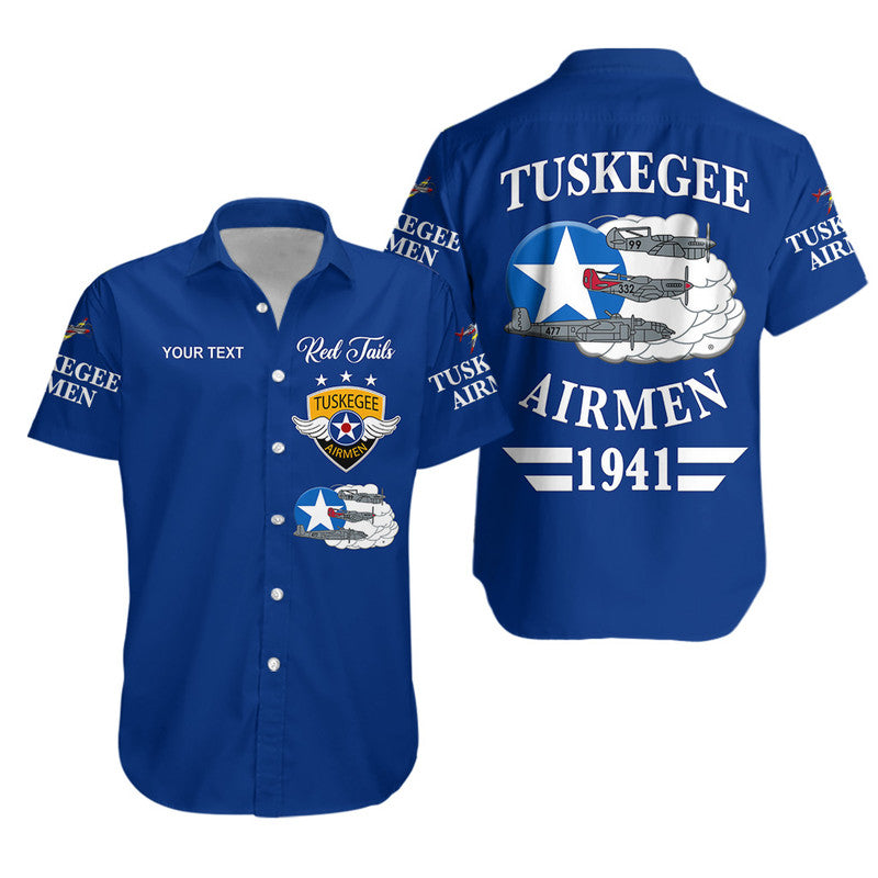 (Custom Personalised) Tuskegee Airmen Hawaiian Shirt The Blue Tails Simplified Vibes - Blue LT8 - Wonder Print Shop