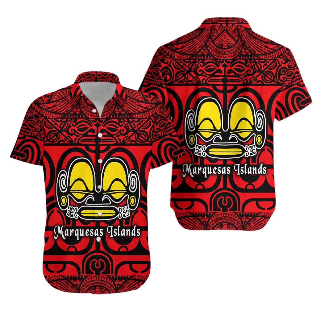 Marquesas Islands Hawaiian Shirt Marquesan Tattoo Simple Style - Red LT8 - Wonder Print Shop