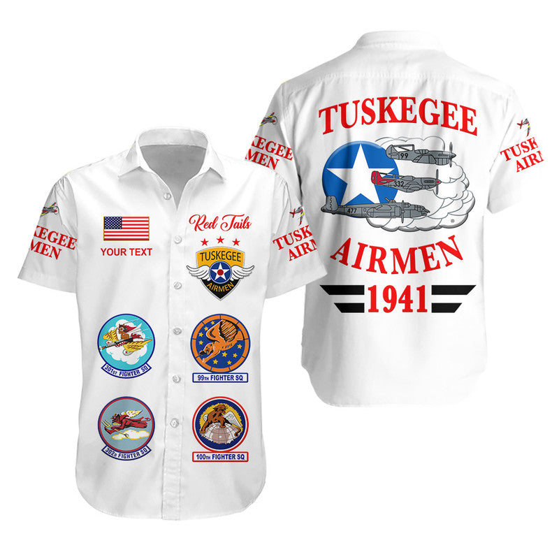 (Custom Personalised) Tuskegee Airmen Hawaiian Shirt The White Tails Simple Style - White LT8 - Wonder Print Shop