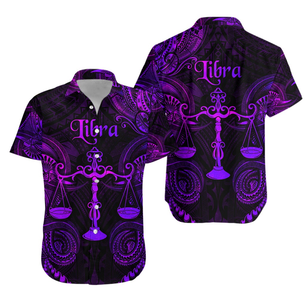 Libra Zodiac Polynesian Hawaiian Shirt Unique Style - Purple LT8 - Wonder Print Shop