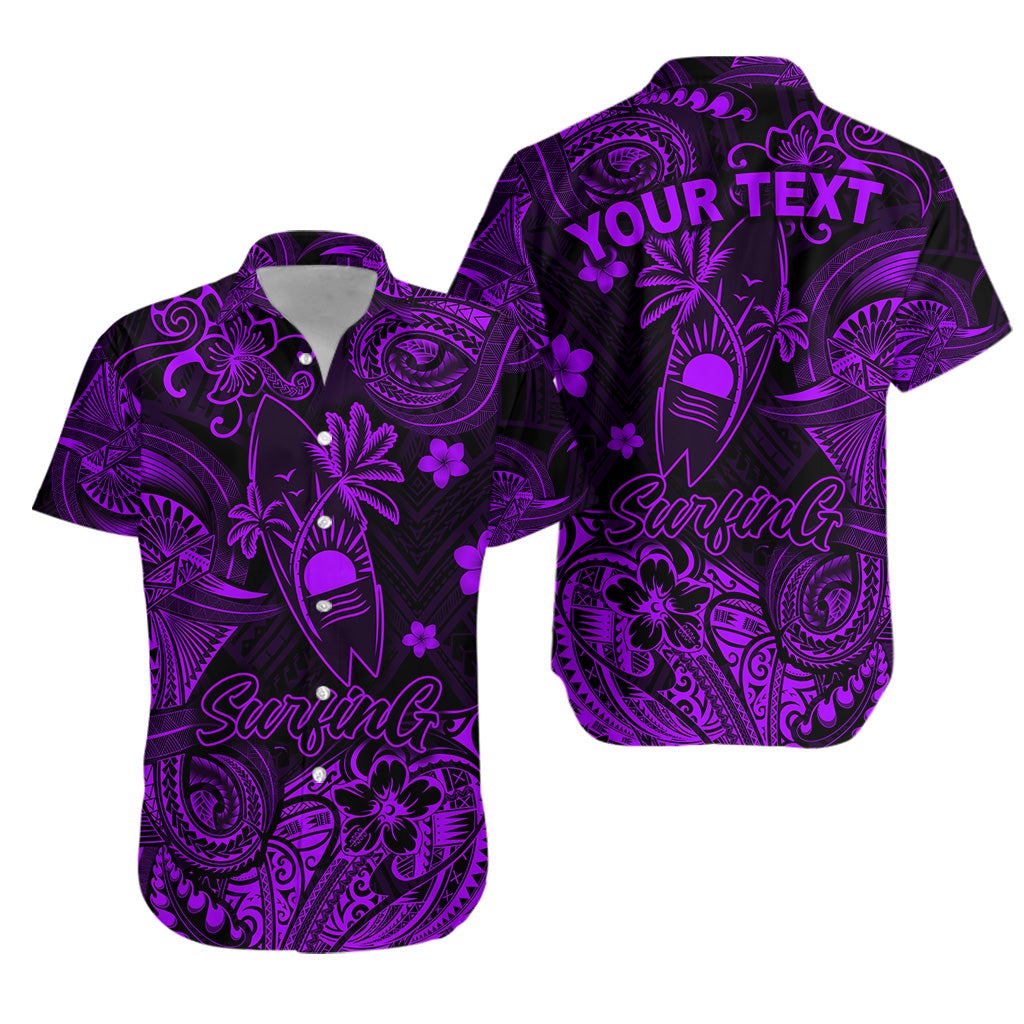 (Custom Personalised) Hawaii Surfing Polynesian Hawaiian Shirt Unique Style - Purple LT8 - Wonder Print Shop