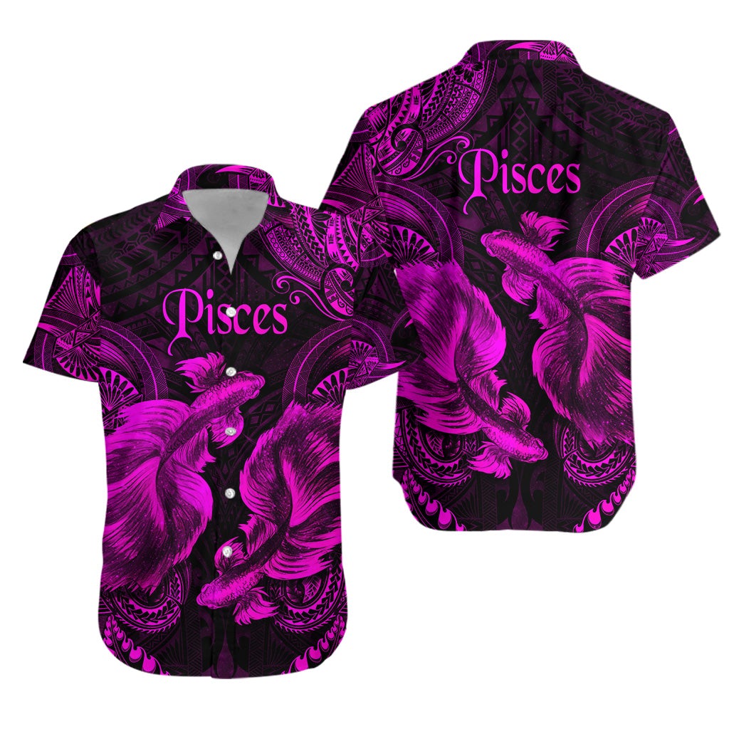 Pisces Zodiac Polynesian Hawaiian Shirt Unique Style Pink LT8 - Wonder Print Shop