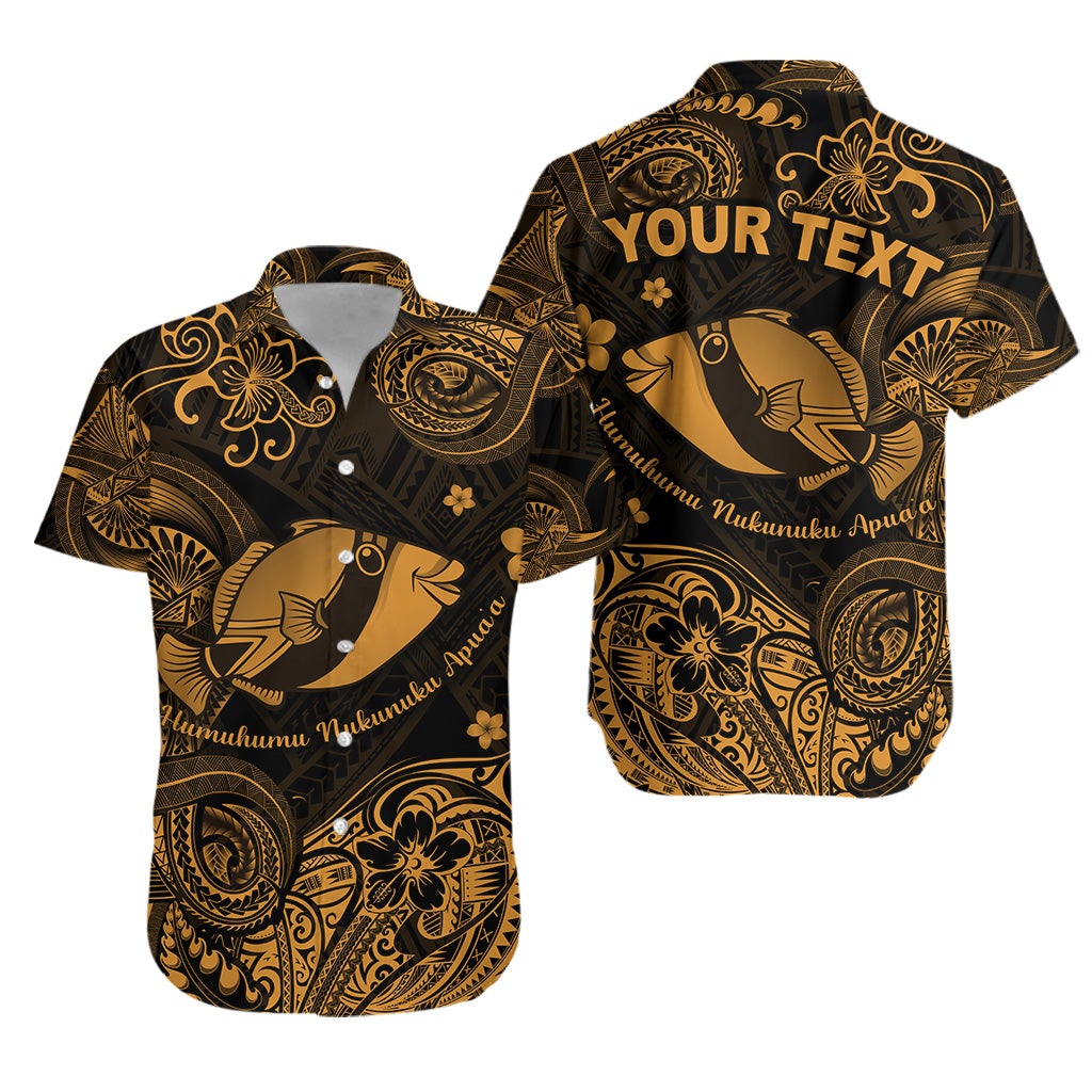 (Custom Personalised) Hawaii State Fish: Humuhumu Nukunuku Apua'a Polynesian Hawaiian Shirt Unique Style - Gold LT8 - Wonder Print Shop