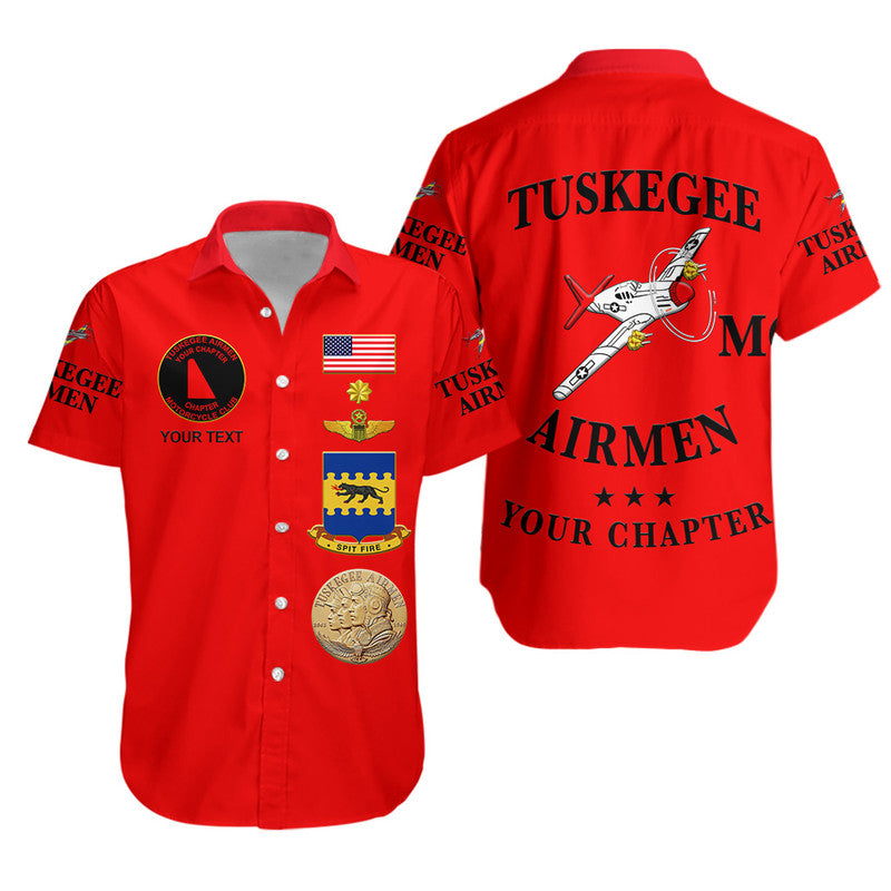 (Custom Personalised) Tuskegee Airmen Motorcycle Club Hawaiian Shirt TAMC Spit Fire Simple Style - Red LT8 - Wonder Print Shop