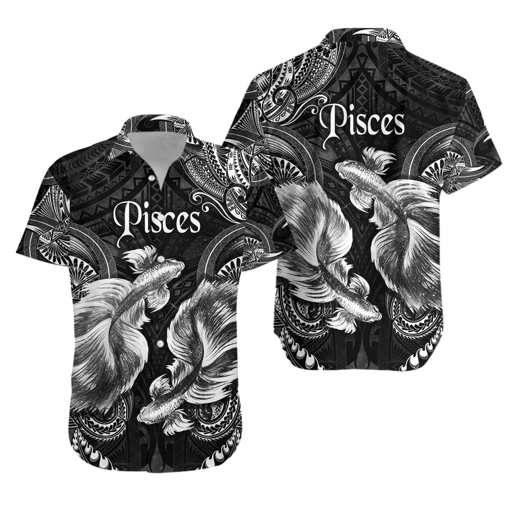 Pisces Zodiac Polynesian Hawaiian Shirt Unique Style Black LT8 - Wonder Print Shop