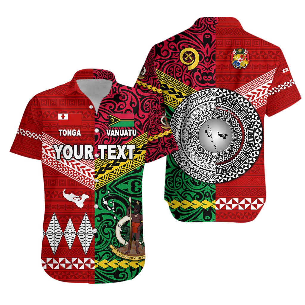 (Custom Personalised) Vanuatu And Tonga Hawaiian Shirt Polynesian Together - Bright Red LT8 - Wonder Print Shop