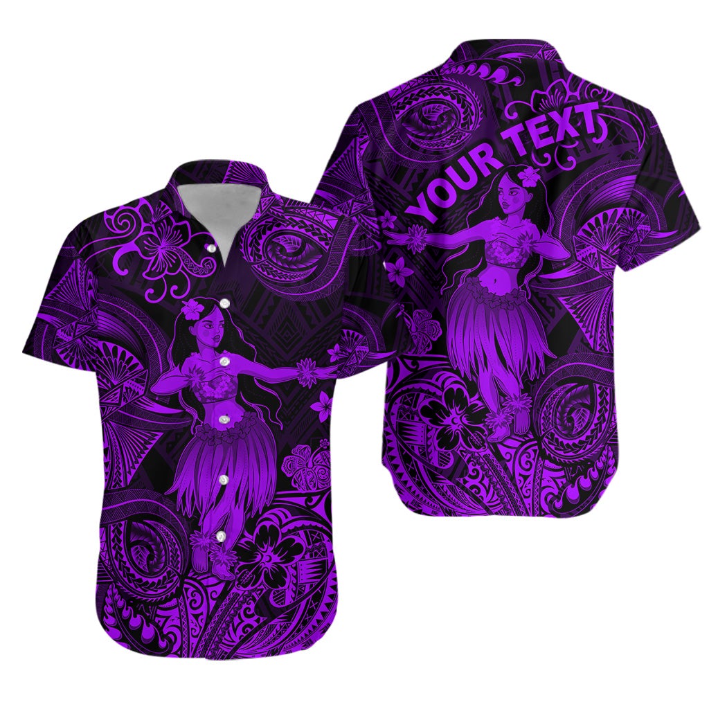 (Custom Personalised) Hawaii Hula Girl Polynesian Hawaiian Shirt Unique Style - Purple LT8 - Wonder Print Shop